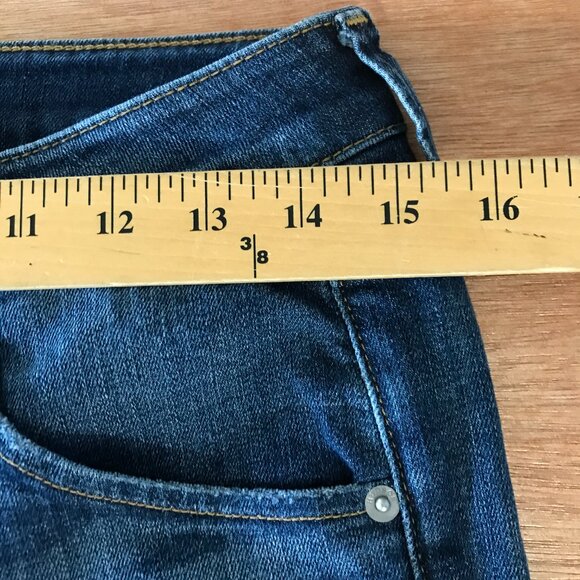 Hudson Bacara Crop Straight Cuffed Jeans Women 28 Blue Mid Rise Distressed 16282 - Picture 10 of 15